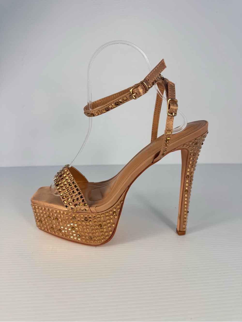 Azalea Wang Albion Mocha Rhinestone Platform Heels – Sky High Glam